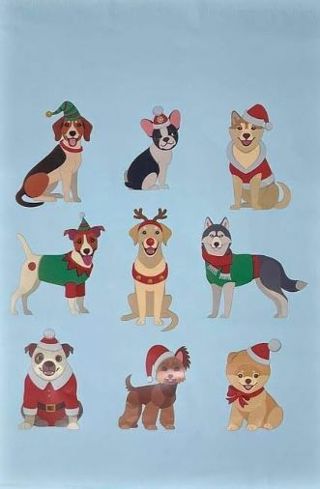 ↗️☃️(1) CHRISTMAS PUPPIES!! POLY MAILER 10" x 13"⭕