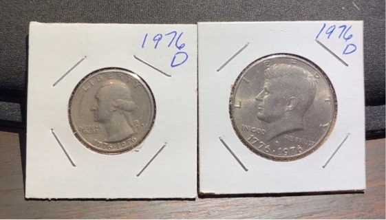 1976 D BICENTENNIAL HALF & QUARTER SET