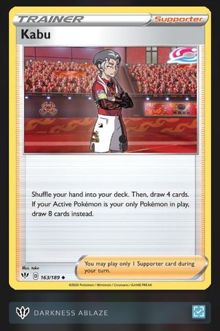 2020 Pokémon "Kabu" #163/189 Card