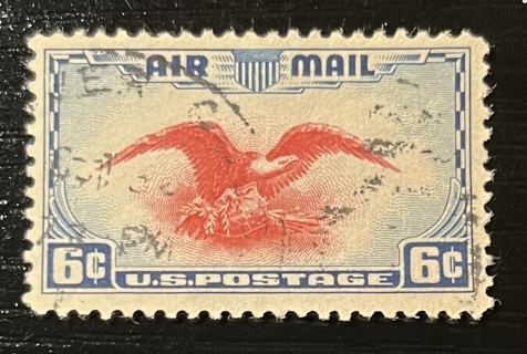 Scott C23 - 1938 6¢ Airmail Eagle Dark Blue & Carmine - Used