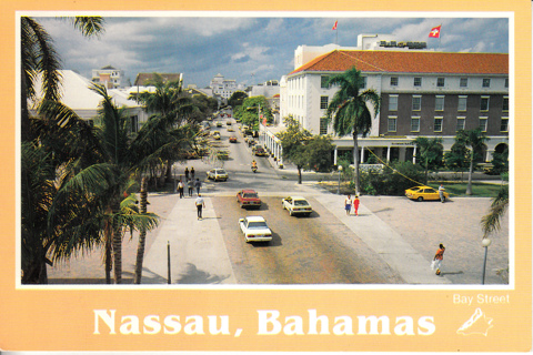 Vintage Postcard Bay Street, Nassau, Bahamas