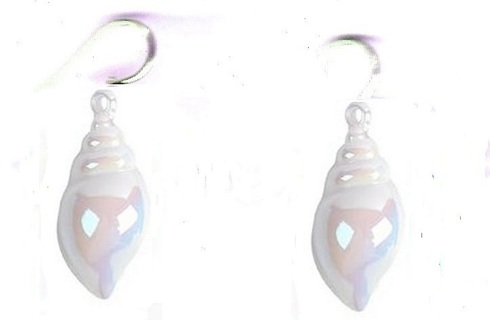 SP WHITE CONCH SHELL EARRINGS #10 (PLEASE READ DESCRIPTION