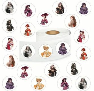 ➡️NEW⭕(10) 1" MEDIEVAL/GOTHIC WOMEN STICKERS!! HALLOWEEN ROUND