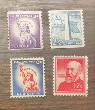 4 1958 & 59 MINT STAMP ISSUES 