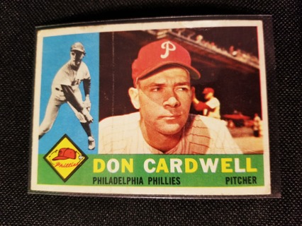 1960 - TOPPS EXMT - NRMT BASEBALL - CARD NO. 384 -  DON CARDWELL - PHILLIES