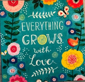 Everything grows with love - 3 x 3” art magnet 