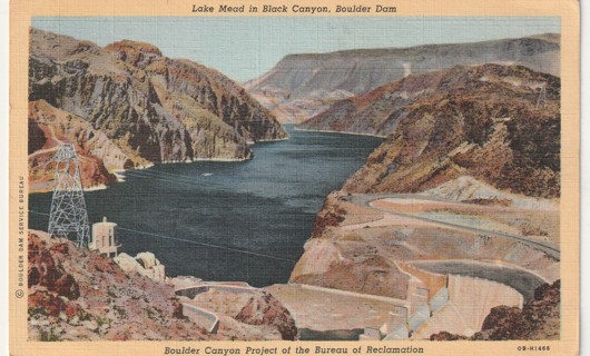 Vintage Used Postcard: (j): 1946 Lake Mead, Boulder Dam