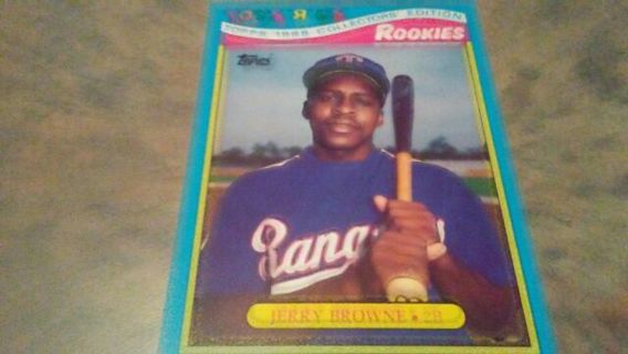 1988 TOPPS TOYS "R" US COLLECTORS EDITION ROOKIES JERRY BROWNE TEXAS RANGERS BASEBALL CARD# 3 OF 33