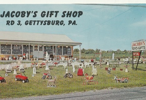 Vintage Unused Postcard: Jacoby's Gift Shop, Gettysburg, PA