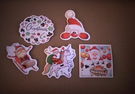 World of Santa's 5 Christmas stickers