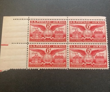 MNH USA Airmail stamp block 