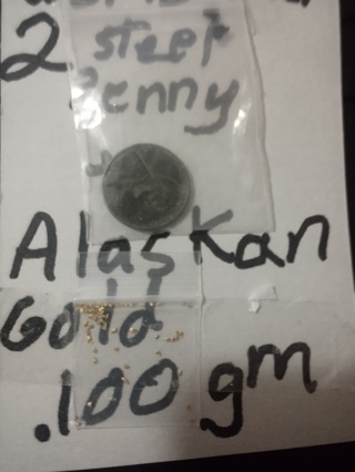 real alaskan gold .100 gram's + 1943 world war 2 steel penny