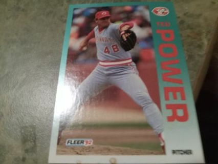 1992 FLEER TED POWER CINCINNATI REDS BASEBALL CARD# 416