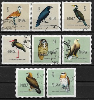 1960 Poland Sc935-42 Birds set of 8 used/CTO