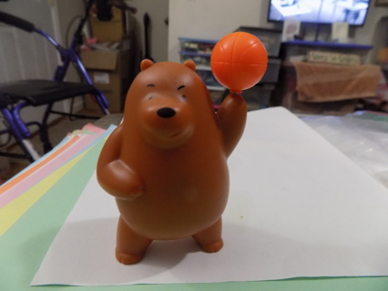 4 inch McDonalds toy Bare Bears brown bear with basketball