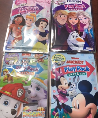 Brand New Play Packs Grab N Go Coloring Books Lot