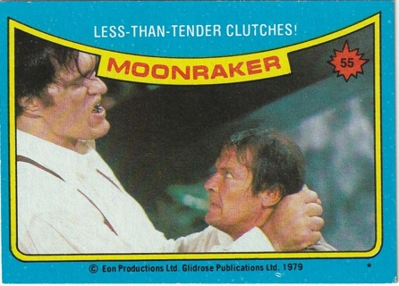 1979 Topps James Bond - Moonraker Card # 55 Less-than-Tender Clutches!