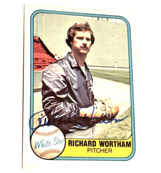 Autographed 1981 Fleer #347 Rich Wortham Chicago White Sox