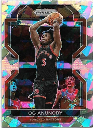 2021-22 PRIZM OG ANUNOBY SILVER CRACKED ICE CARD