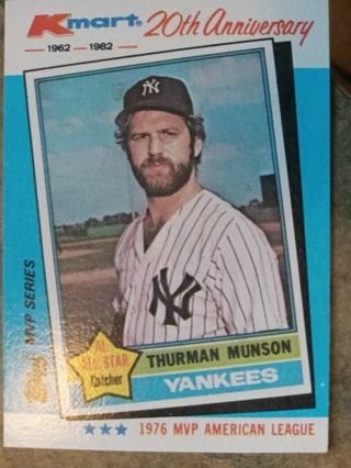 1982 TOPPS/KMART 1976 MVP THURMAN MUNSON NEW YORK YANKEES BASEBALL CARD