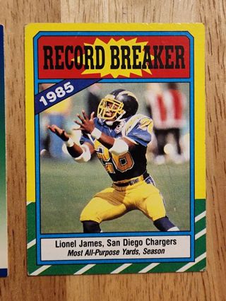 86 Topps Lionel James 1985 Record Breaker #3 (corner crease)