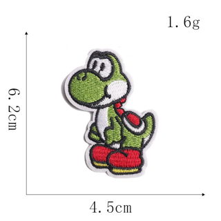 GREEN YOSHI PATCH SUPER MARIO BROTHERS DINOSAUR IRON ON PATCH EMBROIDERED FREE SHIPPING
