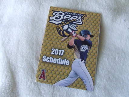 2017 Burlington Bees Pocket Minor Baseball Schedule 