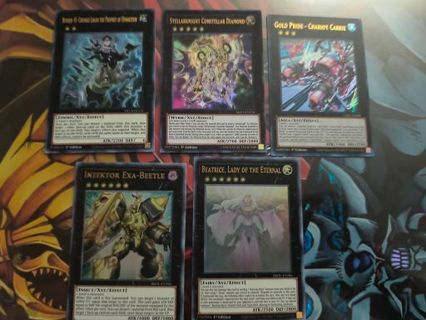 5 Mint Condition Ultra Rare Holo Yugioh XYZ cards