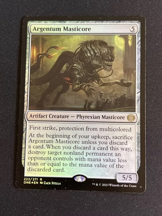 Foil Argentum Masticore (222) Phyrexia All Will Be One LP MTG Magic 