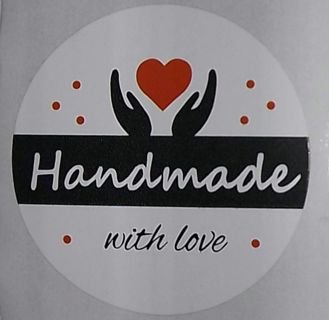 ⭐NEW⭐(4) 'Handmade with love' stickers. Brand new, without tags.