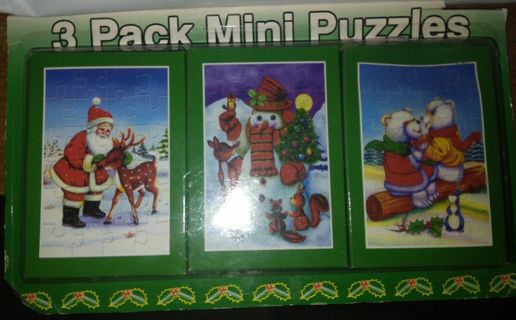 3 Packs Mini Santa Puzzles
