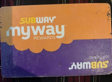 Subway my way gift card
