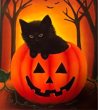 Halloween Cat - 3 x 4” MAGNET - GIN ONLY