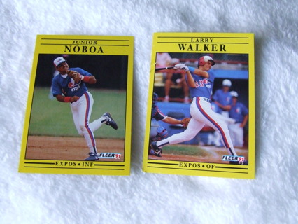 1991 Montreal Expos Team Fleer Card Lot of 2