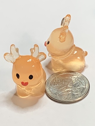 REINDEER~#4~ORANGE~SET OF 2 REINDEER~GLOW IN THE DARK~FREE SHIPPING!