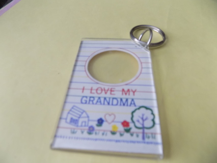 Acrylilc I love my Grandma Keychain has place to add photo