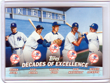 Derek Jeter, Yogi Berra, Whitey Ford, Don Mattingly, Reggie Jackson,2000 Topps Decades of Excellence