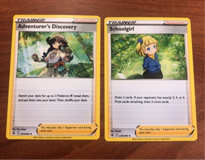 Pokemon Trading Cards- adventurers discovery and Schoolgirl 