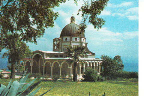 Vintage Postcard Mount of the Beatitudes, Israel 