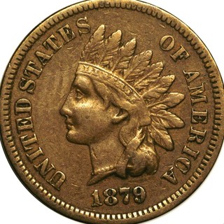 1879 Indian Head Cent,  Minimum Use, Insured, Sharp Date and Features, Refundable.  Ships FREE