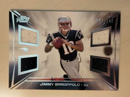 2014 Jimmy garoppolo rc 081/140 quad jersey card