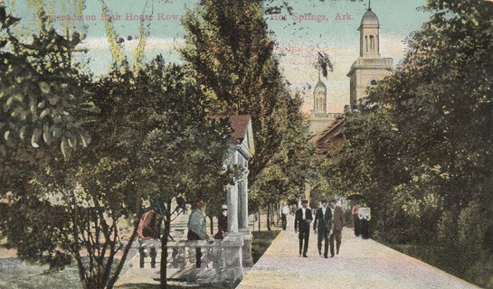 Vintage Used Postcard: (n): 1909 Bath House Row, Hot Springs, AR