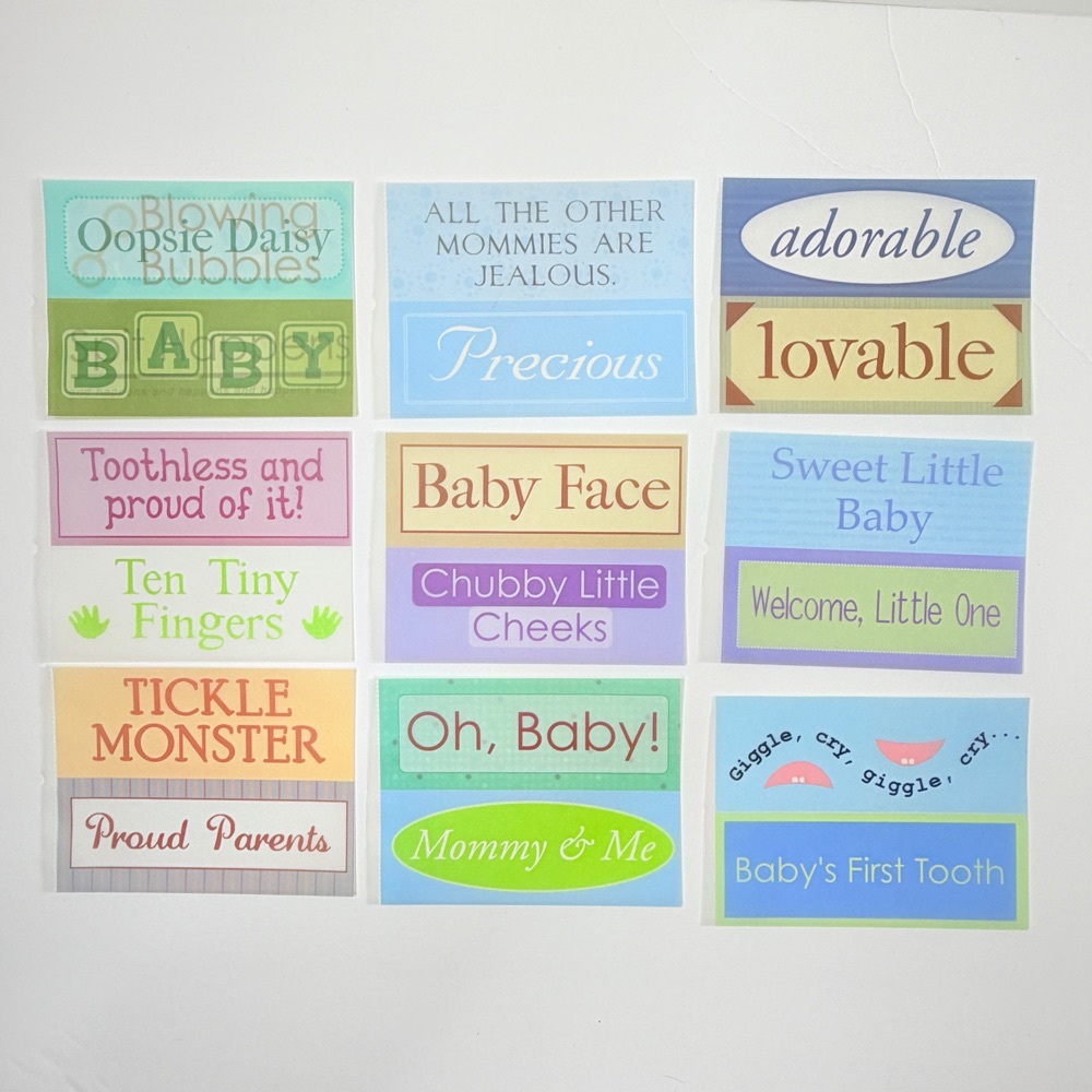 Free: Vellum Sheets Baby Words Phrases Sayings 