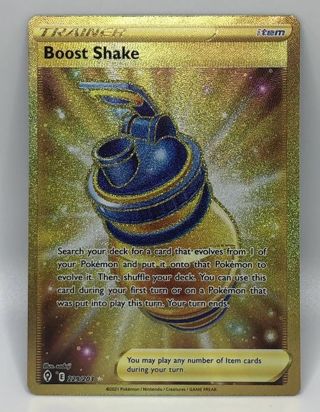 NM Gold Secret Rare Boost Shake Pokemon card