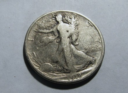 ★★ 1918-S WALKING LIBERTY HALF DOLLAR G ★★ **90% SILVER**  