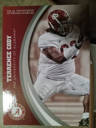 2015 PANINI TERRENCE CODY ALABAMA CRIMSON TIDE COLLEGE FOOTBALL CARD# 65