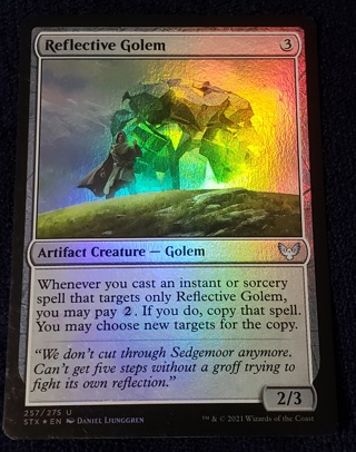 MTG ✨Reflective Golem (U) 257/275 Foil Strixhaven: School of Mages (STX)✨ Magic the Gathering (2021)