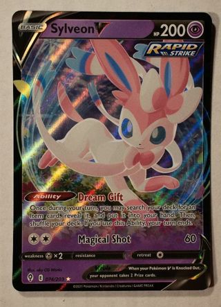 BN Ultra Rare Sylveon V Pokemon card TCG SWSH