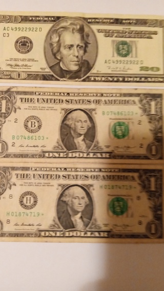 $20 trinary note  plus bonus $1 star notes 