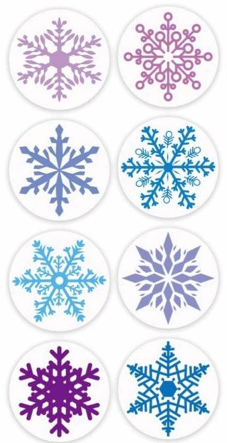 ⛄NEW⭐(8) 1" SNOWFLAKE Stickers⛄